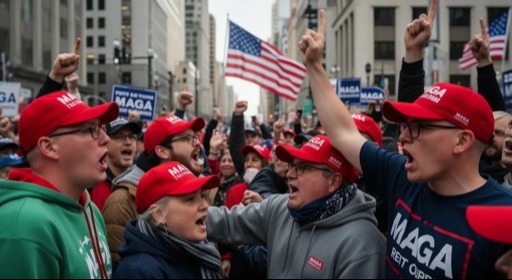 shutterstock_2716080169_edited.jpeg Crowd of people wearing MAGA hats at a political rally