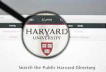 Harvard’s Latest Battle Just Escalated Magnifying glass highlighting Harvard University website header