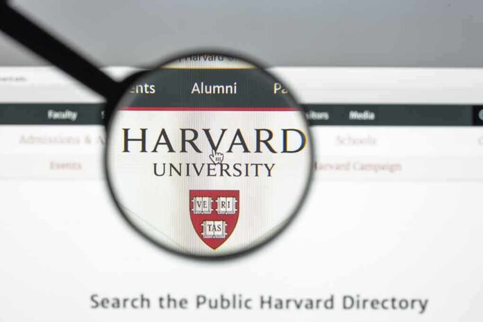 shutterstock_705057289 Magnifying glass highlighting Harvard University website header