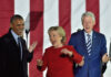 Barack Obama, Hillary Clinton, Bill Clinton at an event.